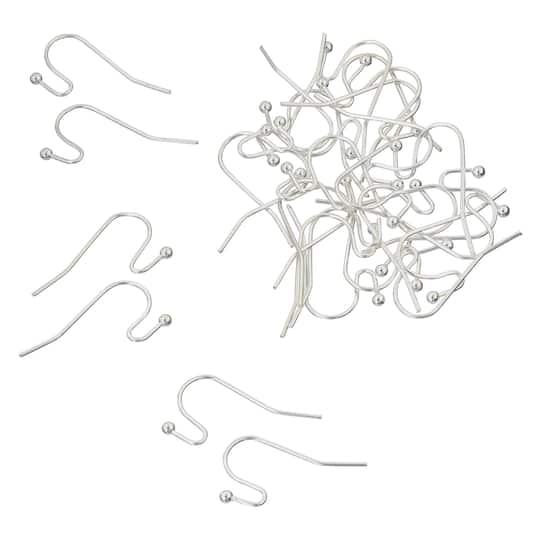 12 Packs: 30 ct. (360 total) Silver Earring Fish Hooks with Bend by Bead Landing™